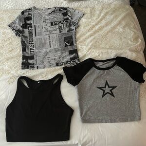 Three Shirt Bundle - Trendy Juniors Crop Tops